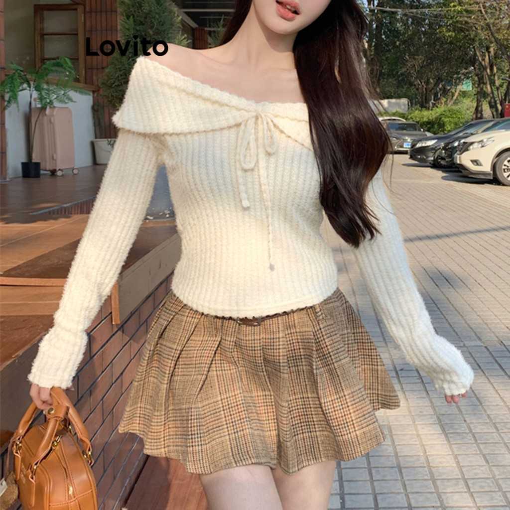 Suéter Feminino Casual com Laço Lovito
