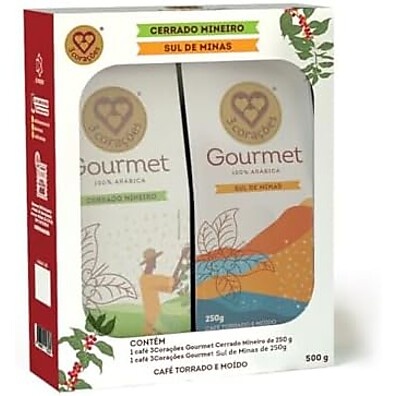 Café Gourmet 3 Corações: Cerrado & Sul de Minas (4x250g)