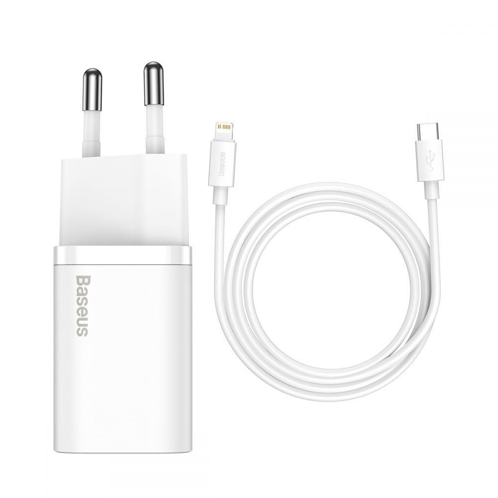 Kit Carregador Baseus Super Si Turbo 20W/25W USB-C: Carregamento Rápido para Android, iPhone e Mais!