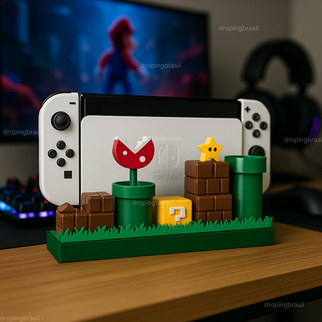 Suporte Nintendo Switch V1/V2/OLED: Design Retrô e Resistente