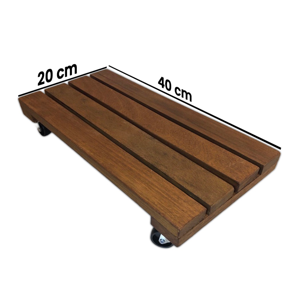 Suporte para Jardineira com Rodinhas Pretas 20x40cm – Alta Resistência