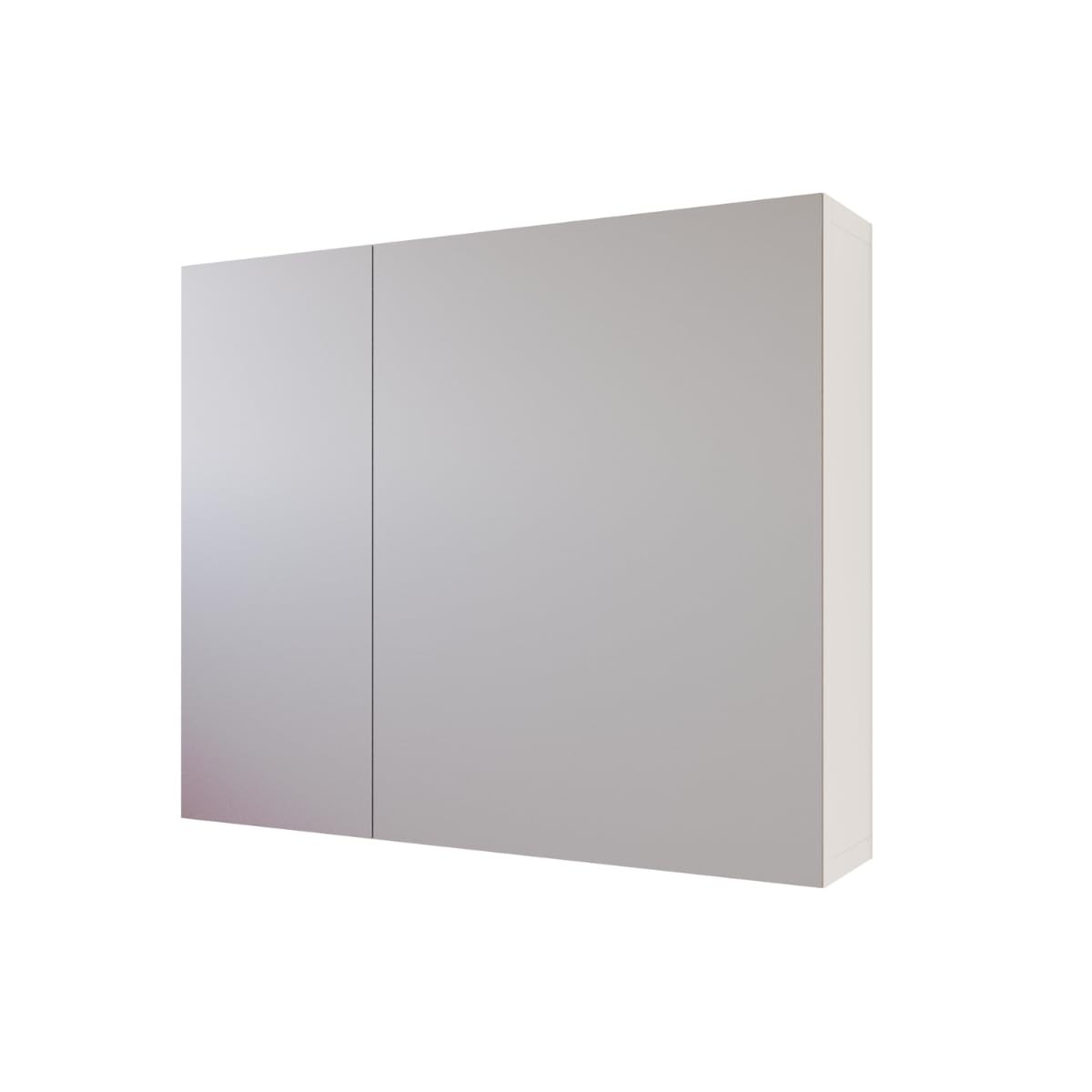 Espelheira Suspensa Moderna com Prateleiras para Banheiro - Design Klein Branco/Nature