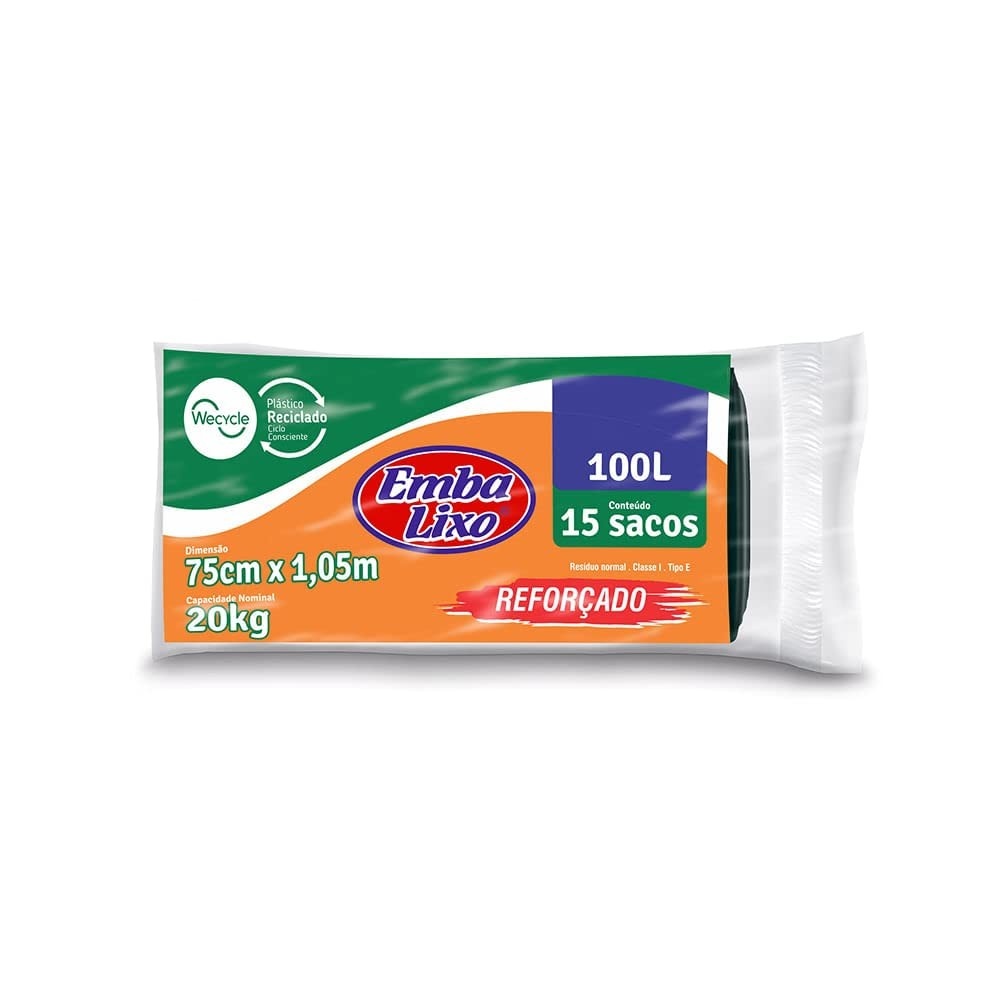 Embalixo Saco Lixo Wecycle Reforçado 100L - Sustentável e Resistente
