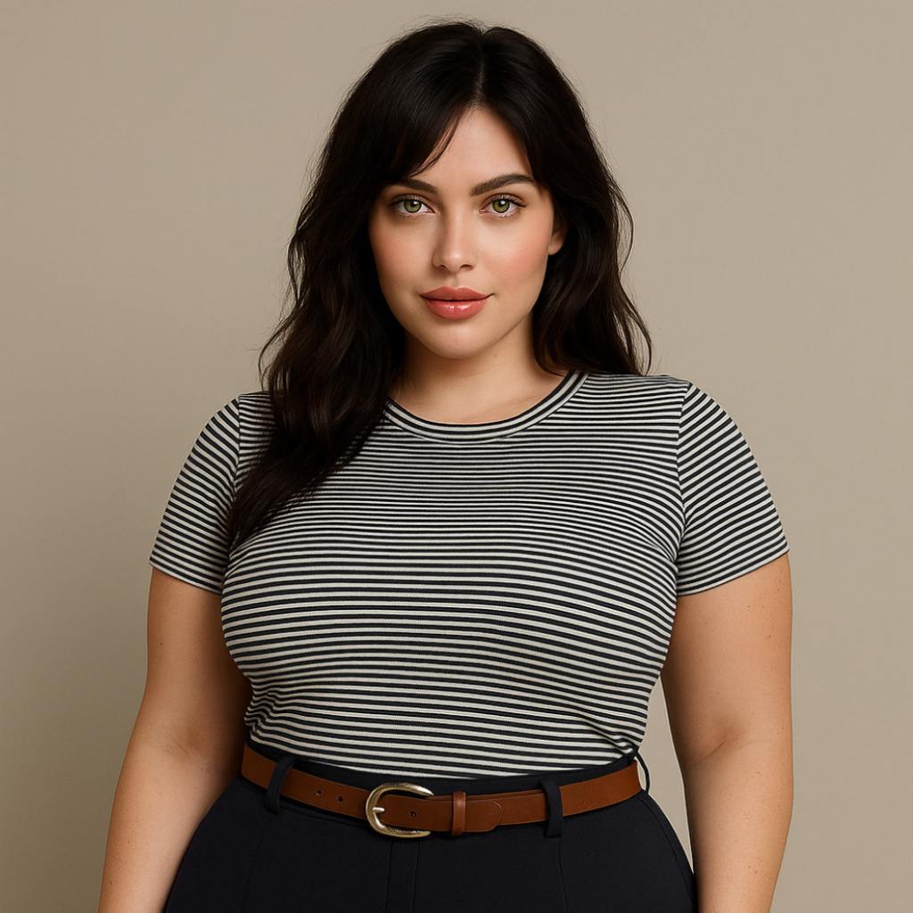 T-Shirt Plus Size Listrada: Conforto e Estilo!