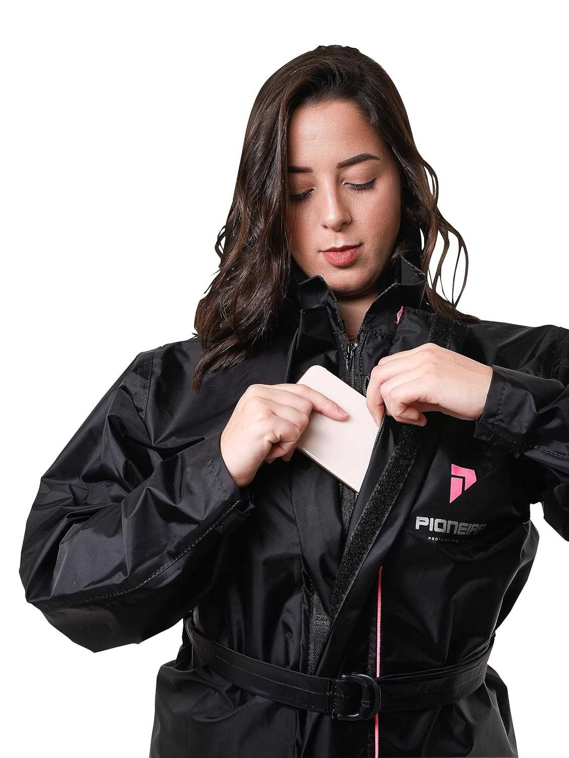 Capa Roupa Conjunto De Chuva Feminino Tam M Impermeável Nylon Pioneira Bolso Interno Motoqueira Motociclista Motoboy