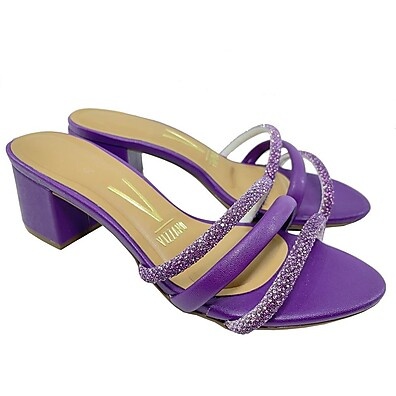 Tamanco Vizzano Strass Meia Cana Violeta – Elegância e Conforto