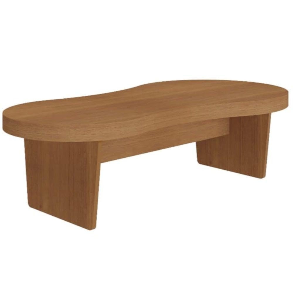 Mesa de Centro Tamburato Curvo 50mm Design Orgânico MAGNUM Cinamomo - Estilo e Sofisticação