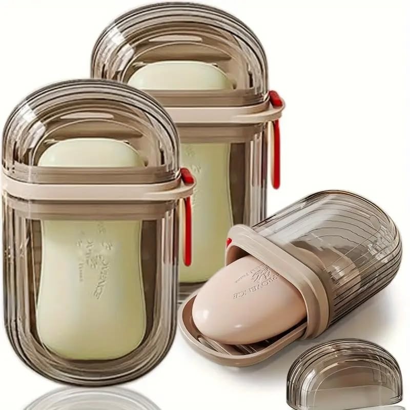 Mini Caixa de Sabão Portátil com Tampa - Design Selado em PET Ideal para Viagens e Acampamentos