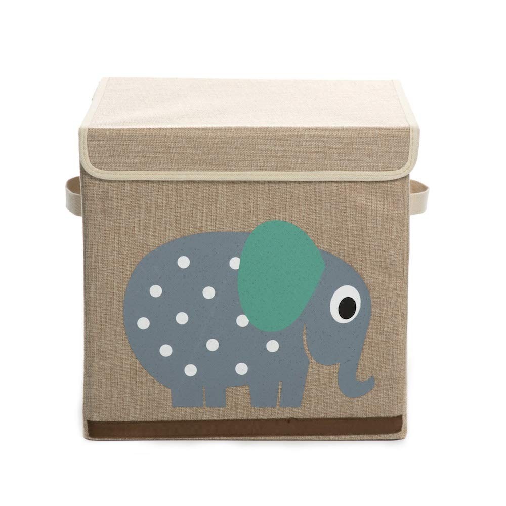 Caixa Organizadora Infantil com Tampa Estampa Elefante - Prática, Dobrável e Versátil