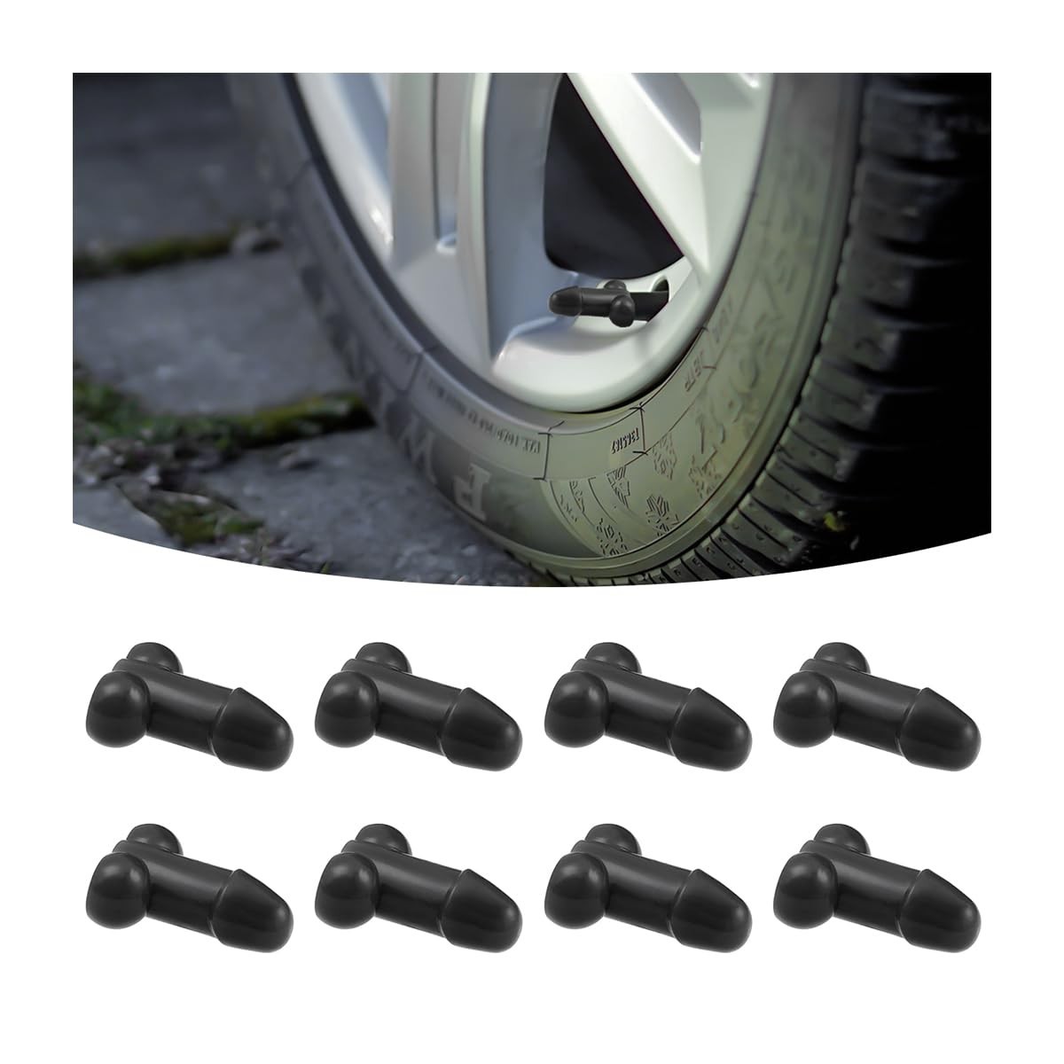 Kit 8 Tampas de Válvula de Pneu Divertidas - Estilo e Humor para Seu Carro!