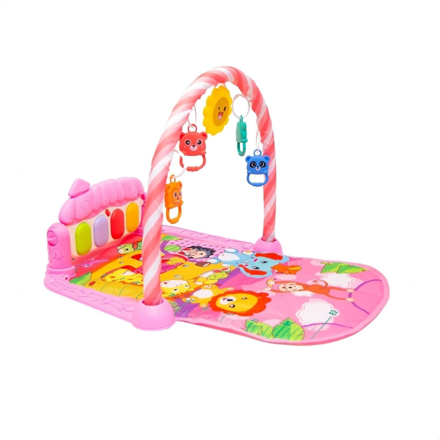 Tapete de Atividades Musical com Piano Interativo para Bebê - Estimule Aprendizado e Diversão (Rosa)