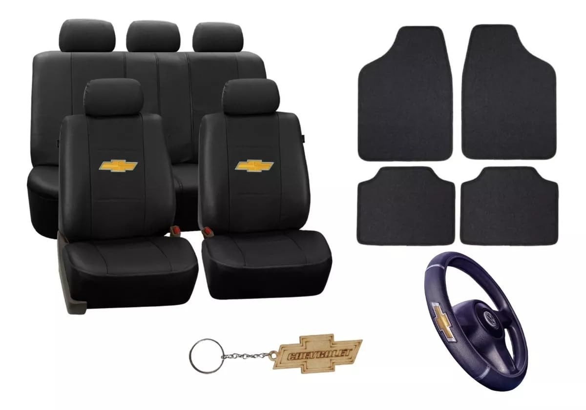 Kit Capa Banco Couro Corsa Classic/Celta + Volante + Tapetes - Proteção e Estilo Premium