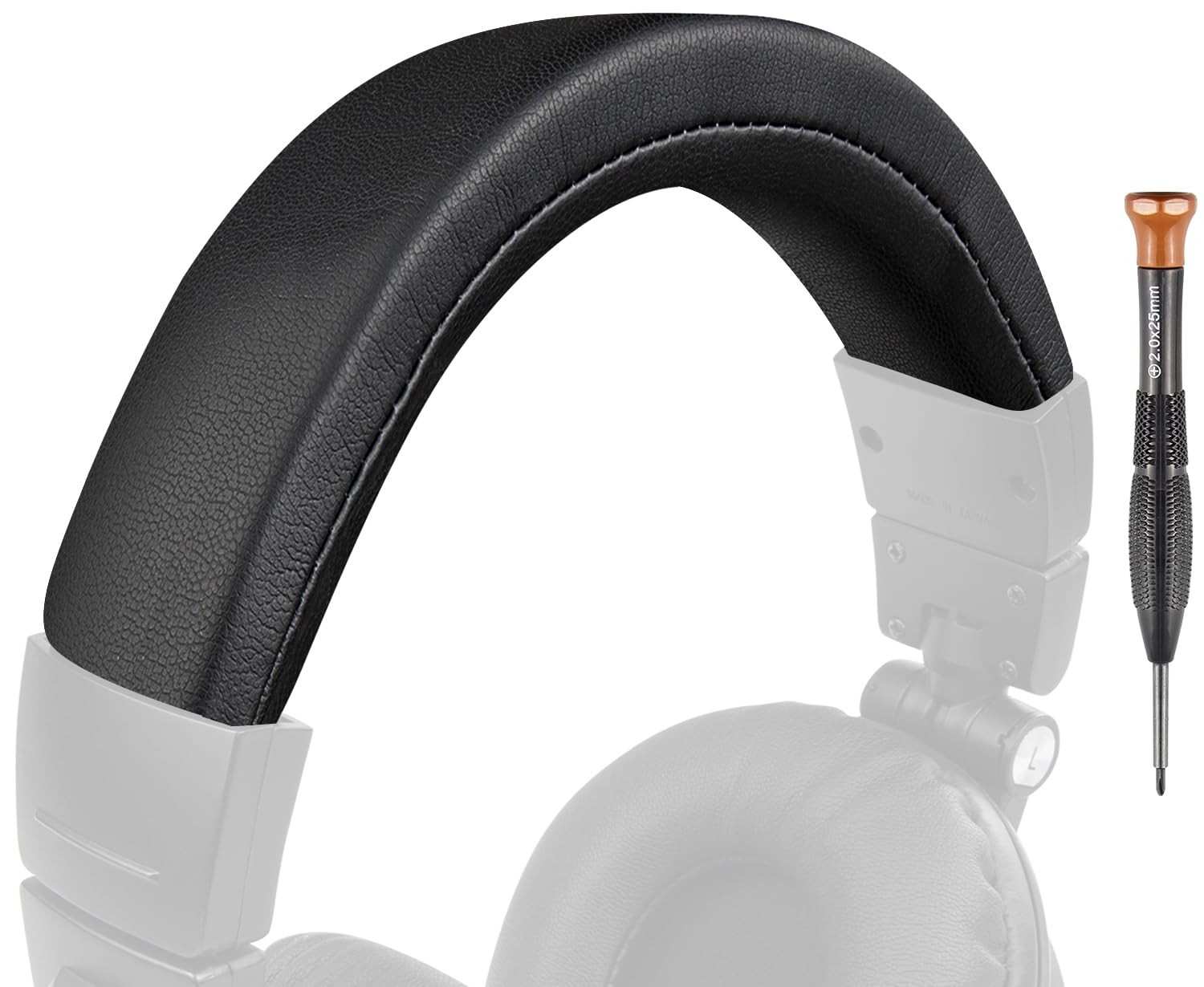 SOULWIT Capa Faixa de Cabeça Premium para Audio Technica ATH M50/M50X - Couro Sintético Durável e Confortável (Preto)