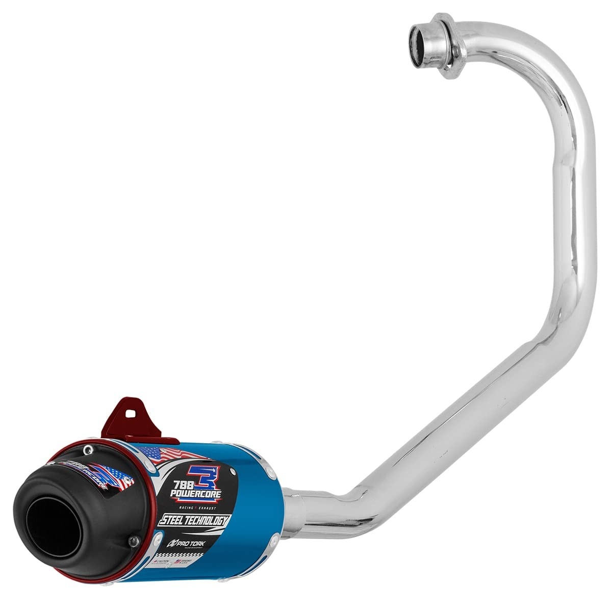 Escapamento Pro Tork Powercore 3 Steel Technology Titan 160 2016/22 Azul - Ronco Esportivo e Potência