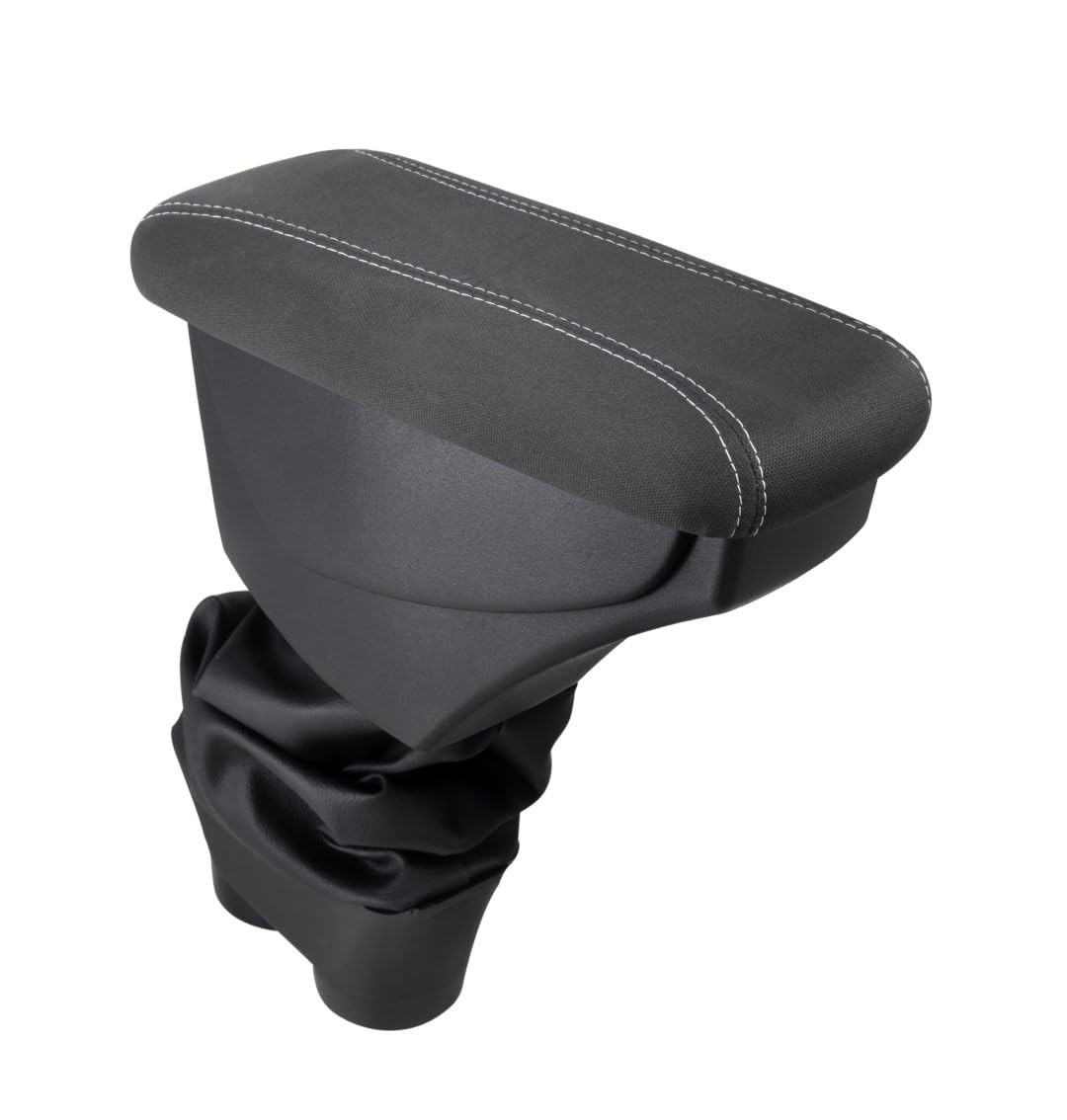 Apoio de Braço Premium para Peugeot 208/2008 Allure - Tecido Grafite com Costura Cinza