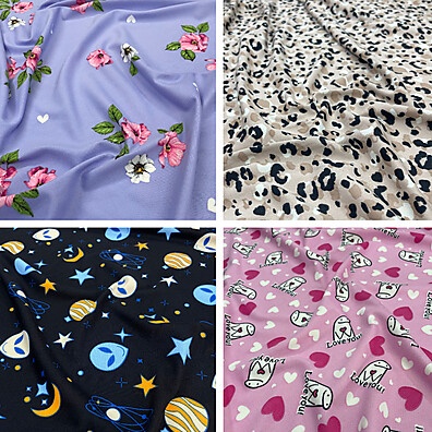 Tecido Suede Estampado para Pijamas – Toque Macio e Elegante