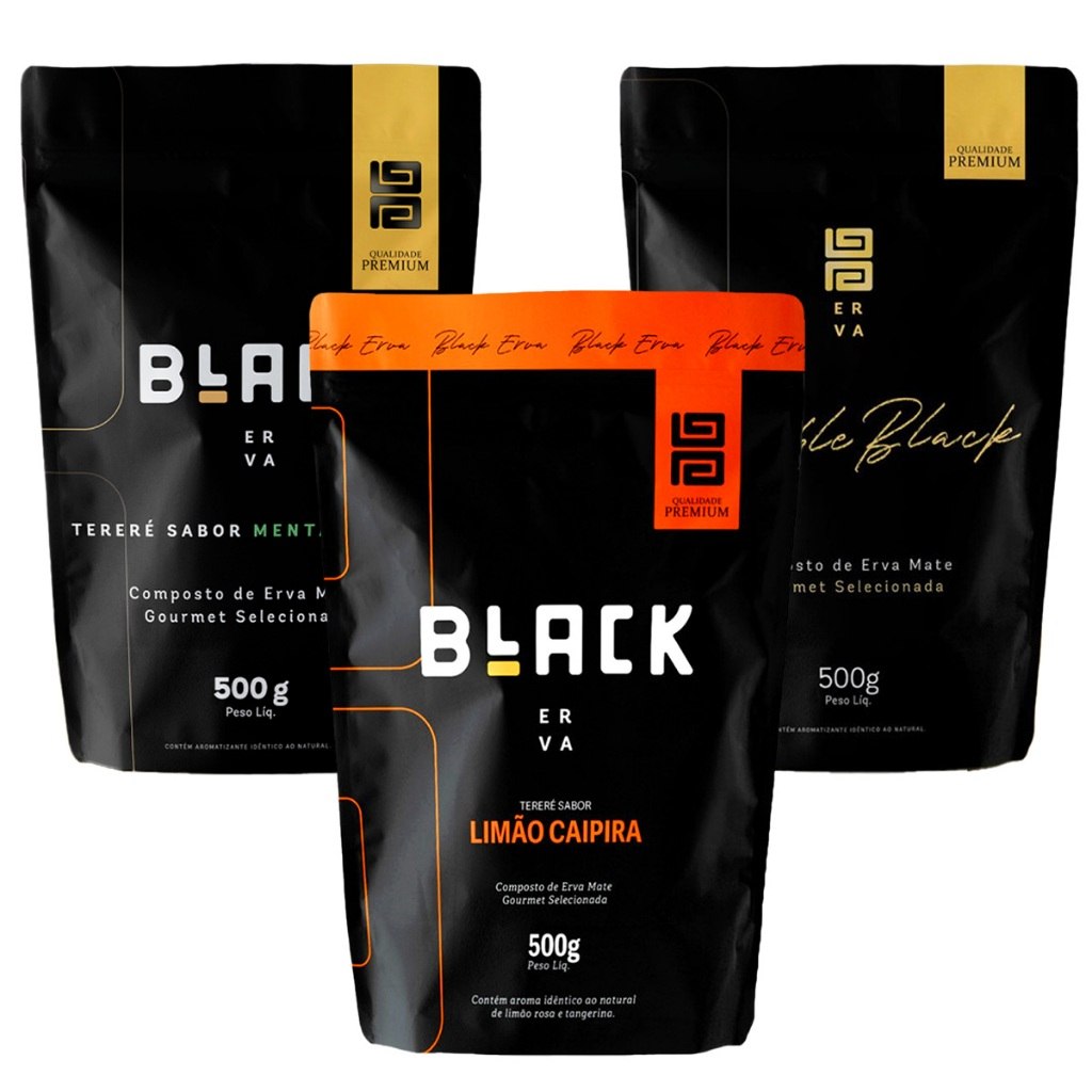 Tereré Black Erva: 3 Sabores Incríveis 500g