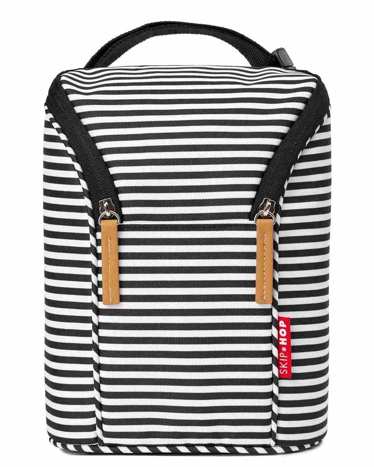 Bolsa Térmica Skip Hop Listrada Preto e Branco - Mantenha Refeições Frescas com Estilo