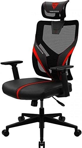 Cadeira Ergonômica Yama1 Vermelha ThunderX3 – Conforto e Estilo para seu Setup