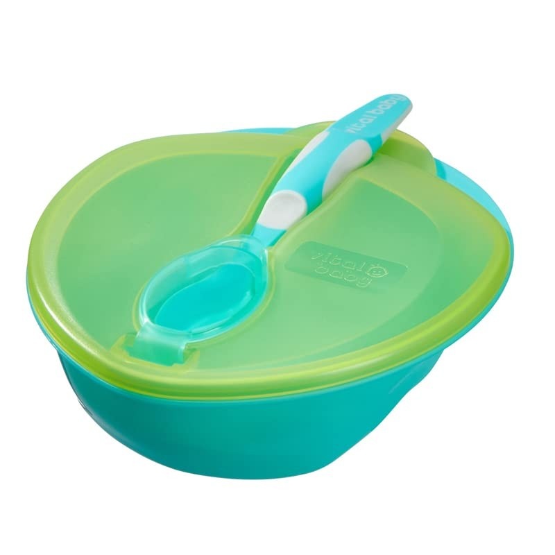 Vital Baby Kit Refeição com Colher e Tigela Ergonômica Azul/Verde