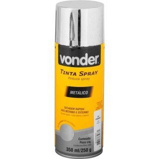 Tinta Spray Cromado Metálico Vonder 350ml - Secagem Rápida e Profissional