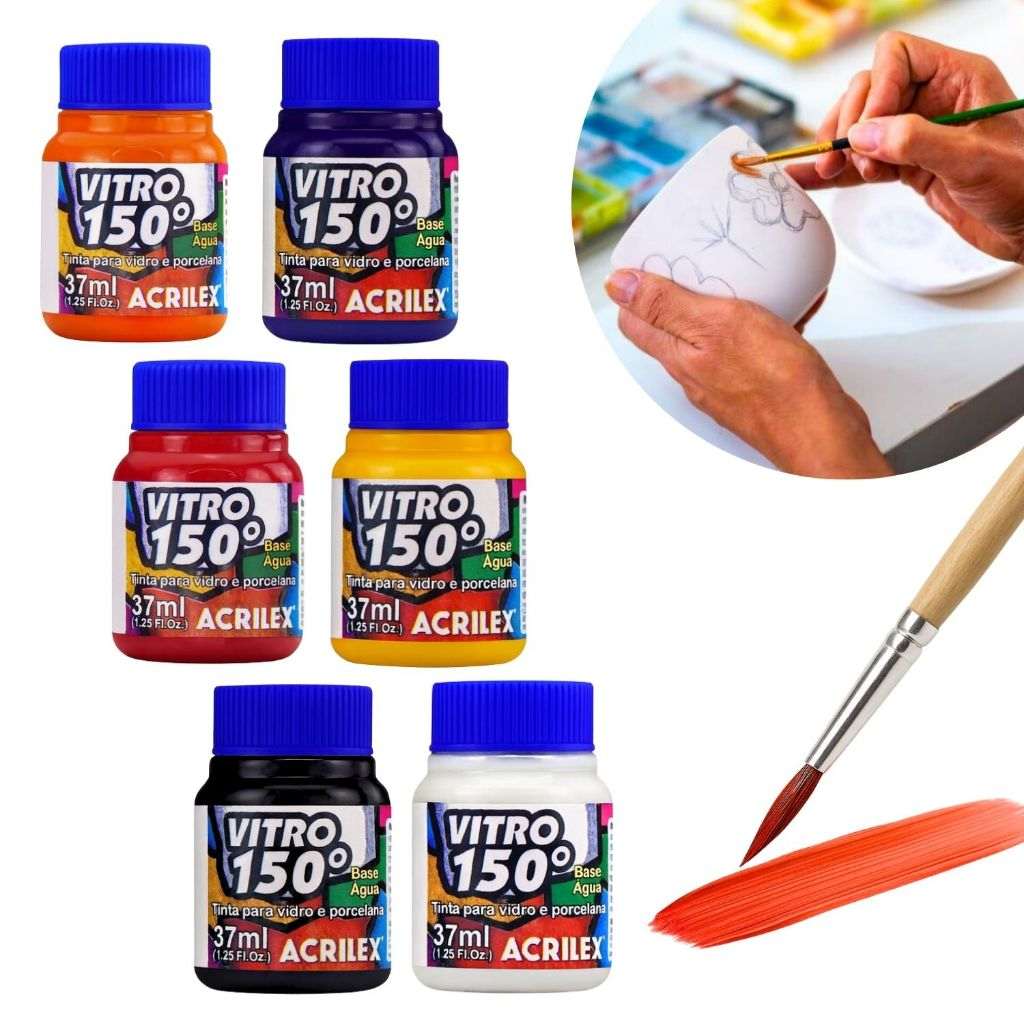 Tinta Vitro 150°: Pinte Vidro e Porcelana no Forno!