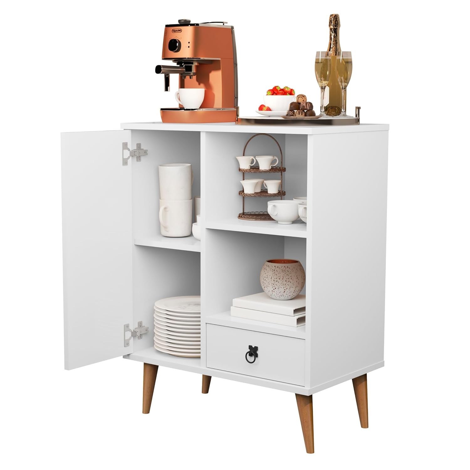 Buffet Tip Top Aparador Balcão Cantinho Do Café Branco - Design Elegante e Funcionalidade Premium