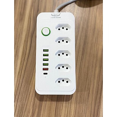 Régua Elétrica COIBEU: 5+5 USB + Tipo-C