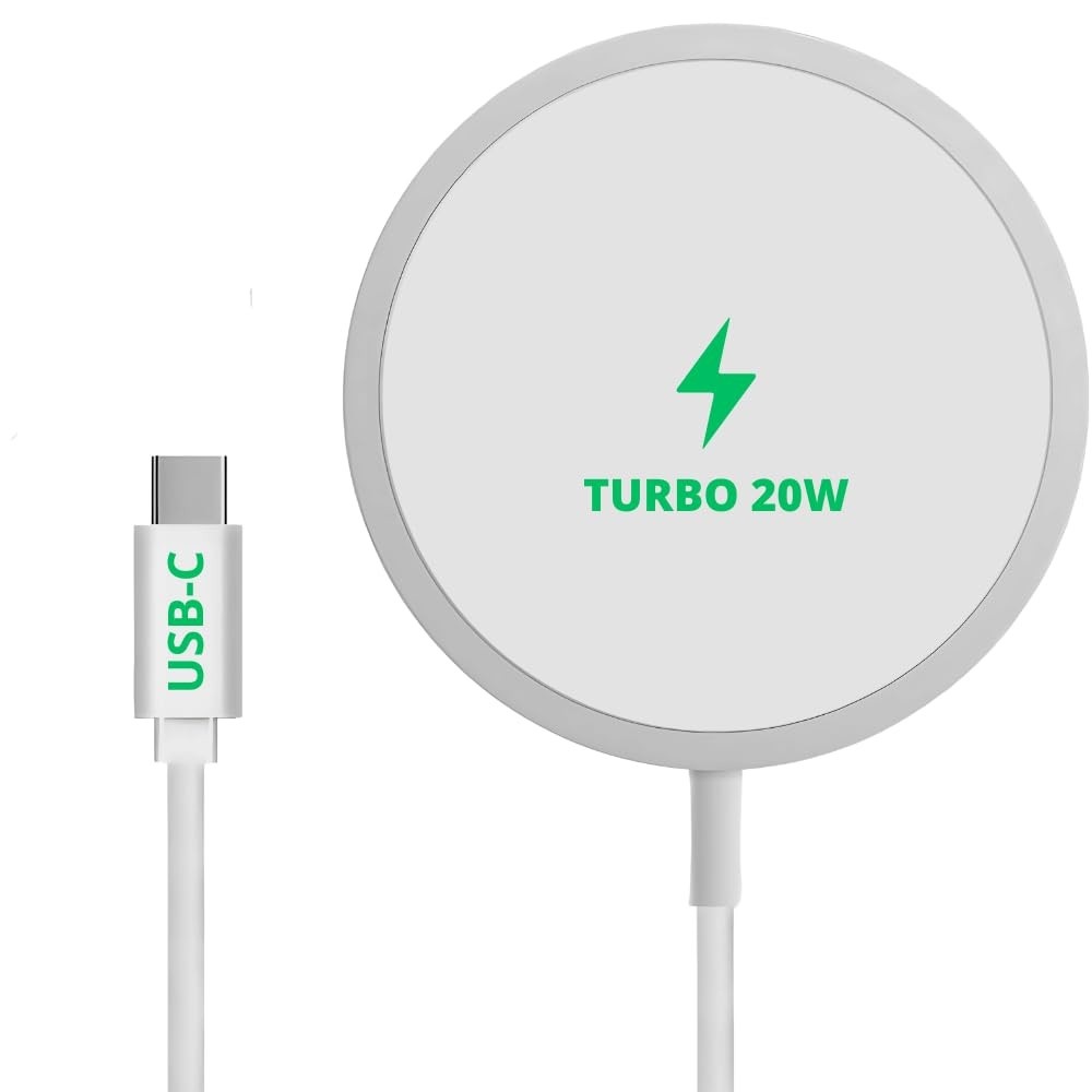 Carregador Indução 20W Turbo Magnético Sem Fio Tipo C - Carregamento Rápido Compatível MagSafe