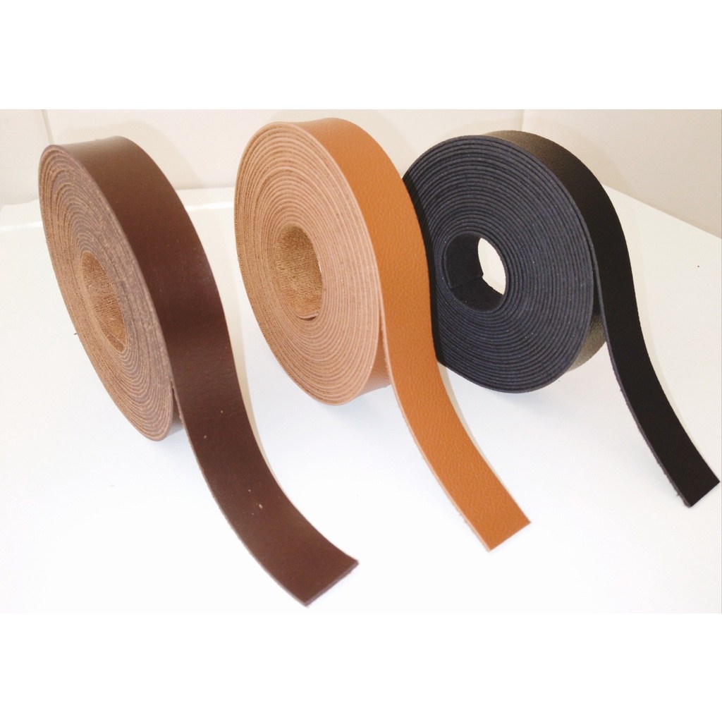 Tira de Couro Ecológico Montana 1,5 cm x 5m – Caramelo, Marrom Café e Preto
