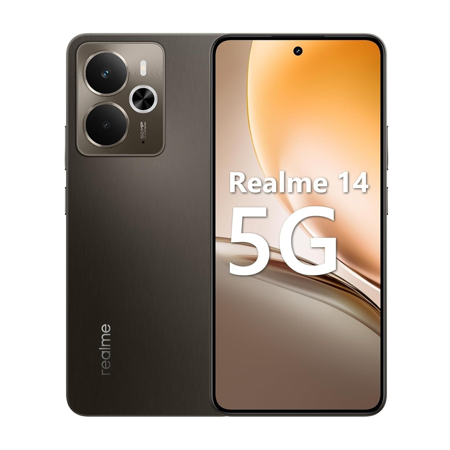 Smartphone Realme 14 5G: 12GB RAM, 256GB Armazenamento, Tela 120Hz e NFC - Storm Titanium