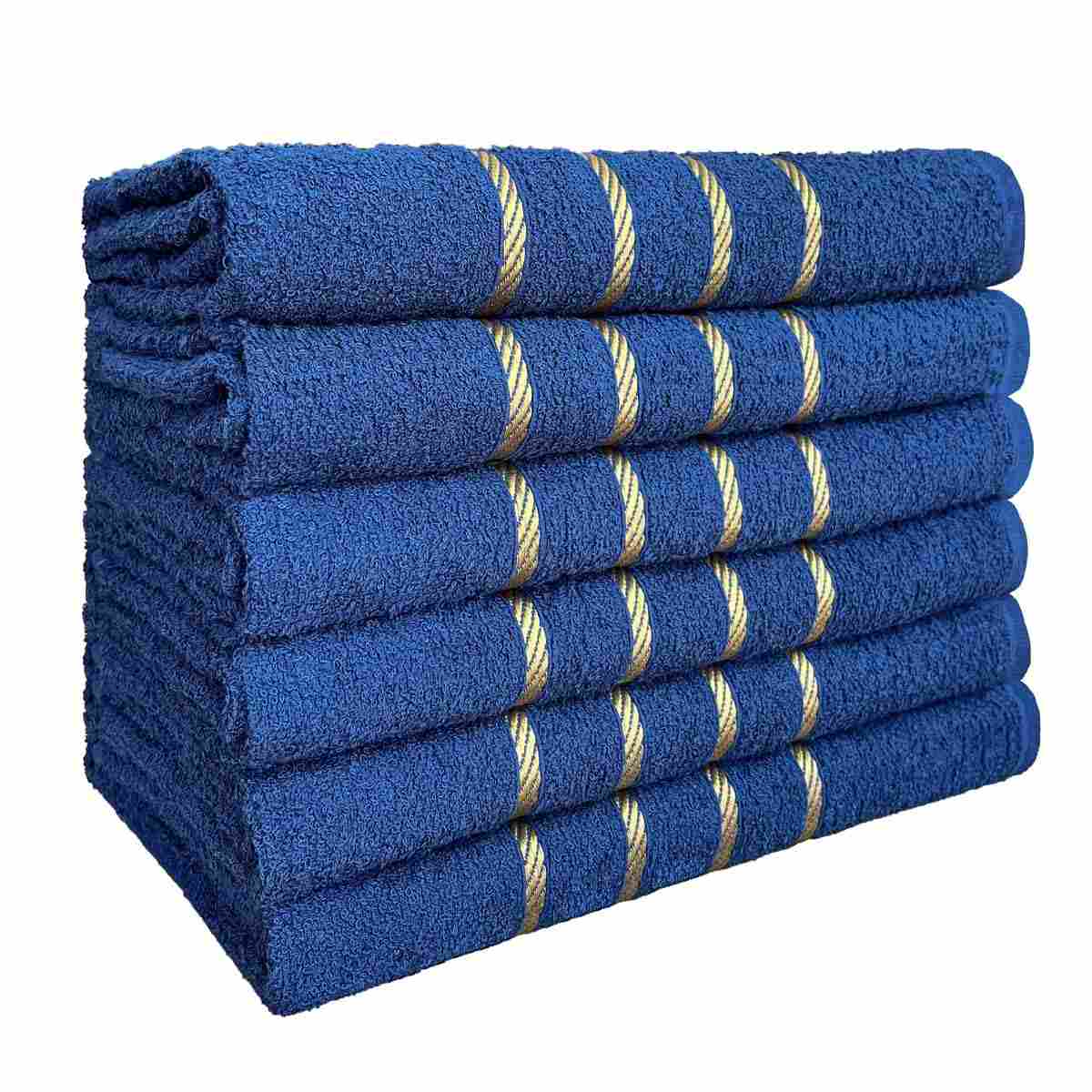 Kit 4 Toalhas de Banho 100% Algodão com Alta Absorção - 70x130cm Azul Escuro