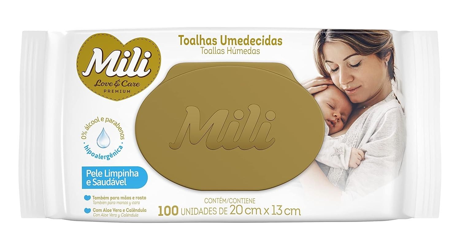 Toalhinhas Umedecidas Mili Love&Care - 100 Unidades | Maciez e Segurança para Bebês