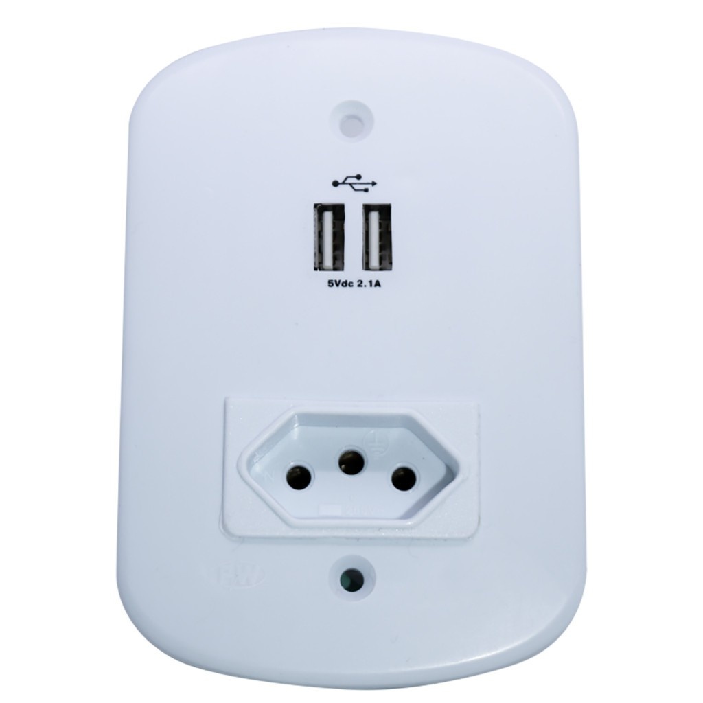 Tomada USB Dupla 10A PW: Carregue Rápido e Seguro!