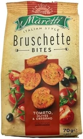 Maretti Bruschetta Com Tomate Azeitona E Orégano