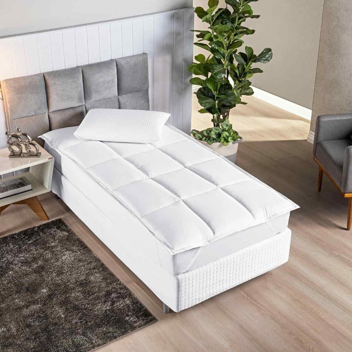 Pillow Top Suavitec Solteiro - Conforto Premium para Colchão Até 40cm