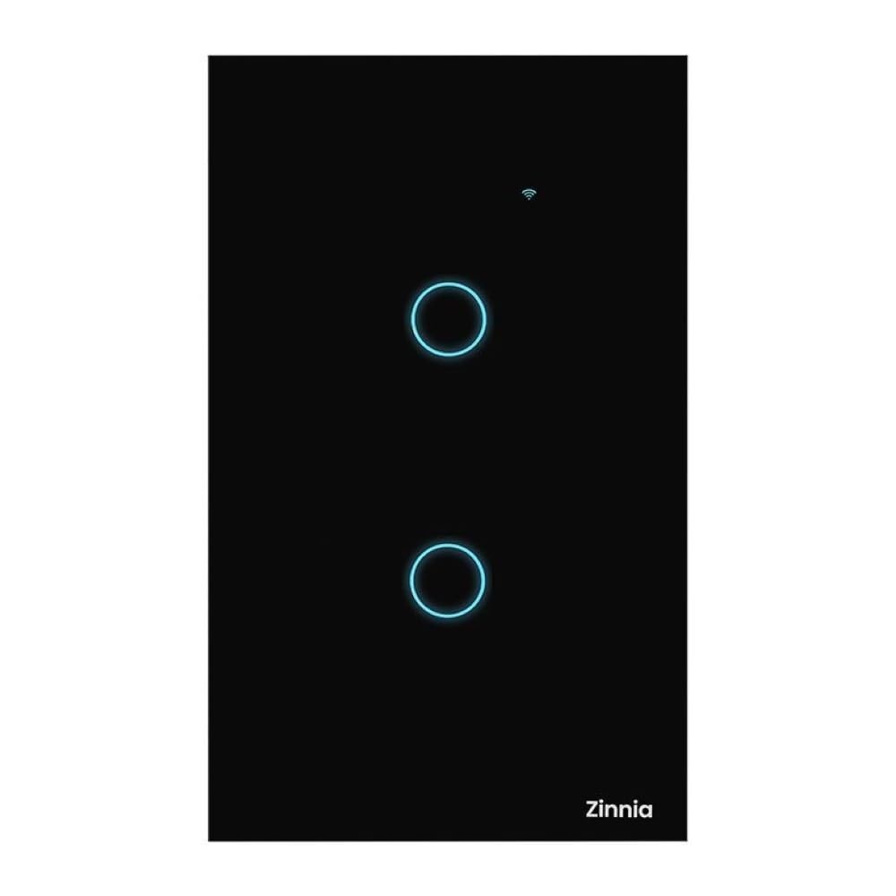 Interruptor Smart Zinnia 2 Botões: Controle sua Casa com Alexa e Toque Moderno | ZNS-I2B-BK01