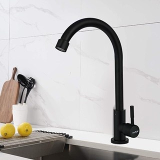 Torneira de Bancada Aço Inox Preto Fosco – Giro 360° para Cozinha