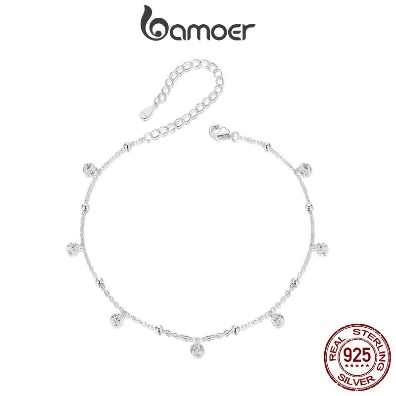 Tornozeleira Prata 925 Bamoer: Elegância e Brilho!