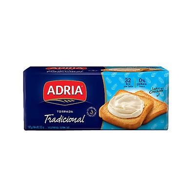Torrada Tradicional Adria 142g: Crocância e Sabor!