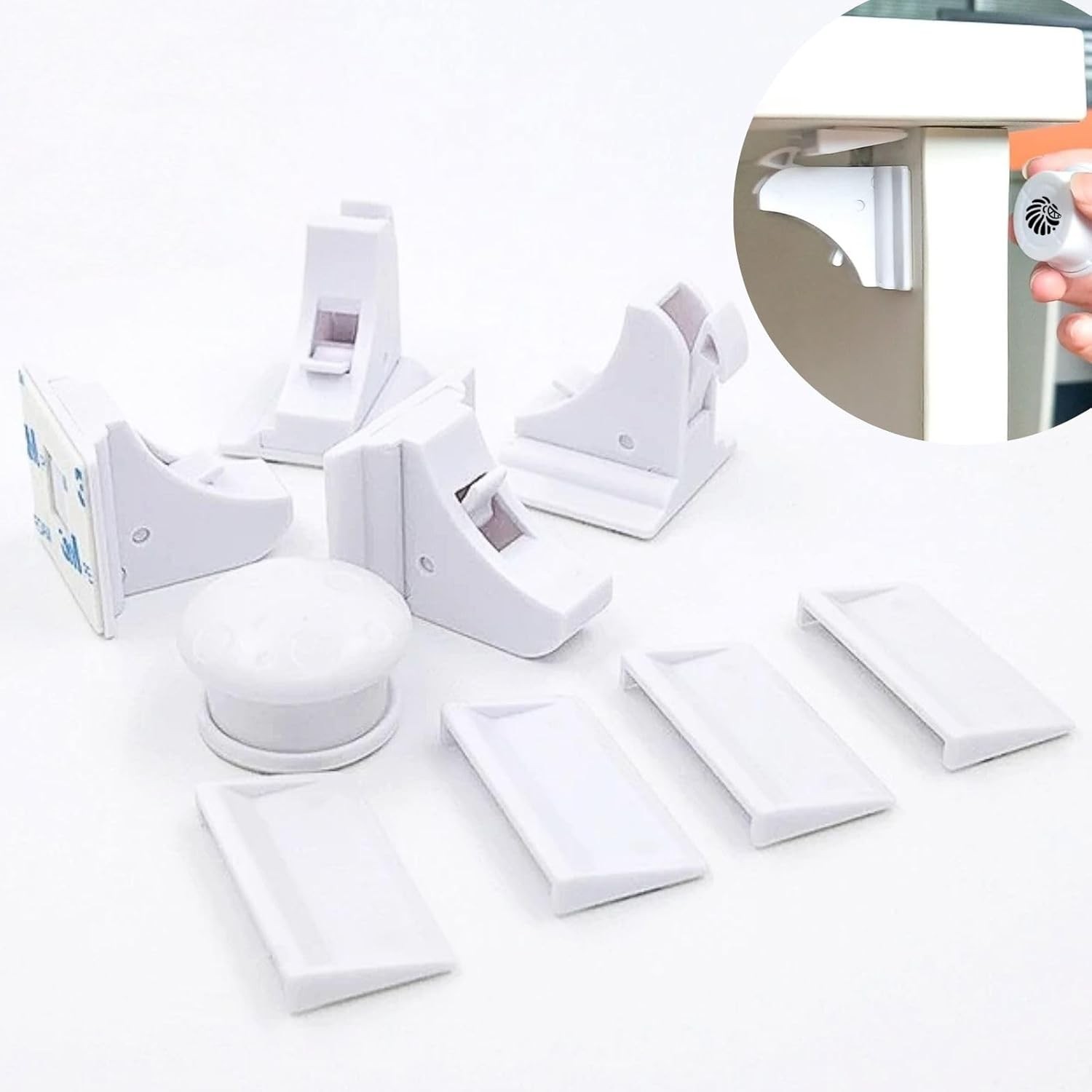 Trava Magnética para Gavetas e Armários - Kit com 4 Unidades | Segurança Total para Bebês e Pets
