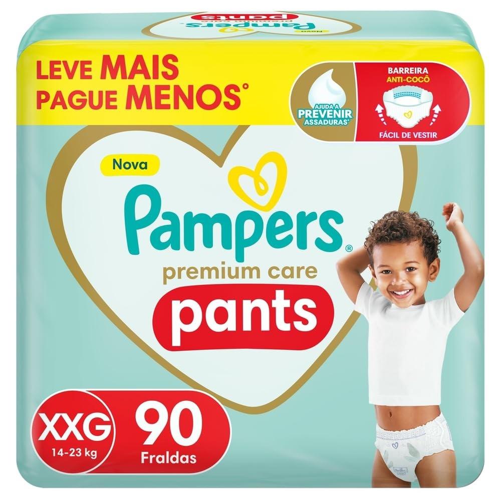 Fralda Pampers Premium Care Pants Tamanho XXG - Conforto Total com Facilidade de Uso, 90 Unidades