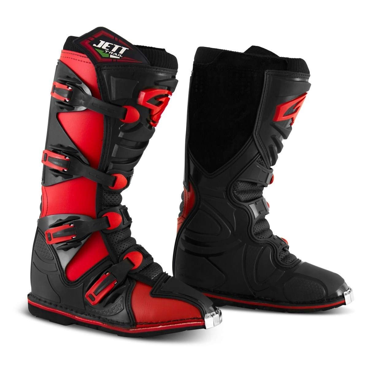 Bota Motocross Pro Tork Jett Trail Adulto - Segurança e Conforto para suas Trilhas (Preto/Vermelho)