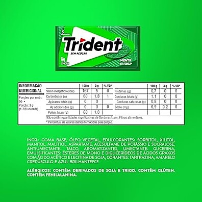 Trident Menta: Refrescância Sem Açúcar (21 un.)