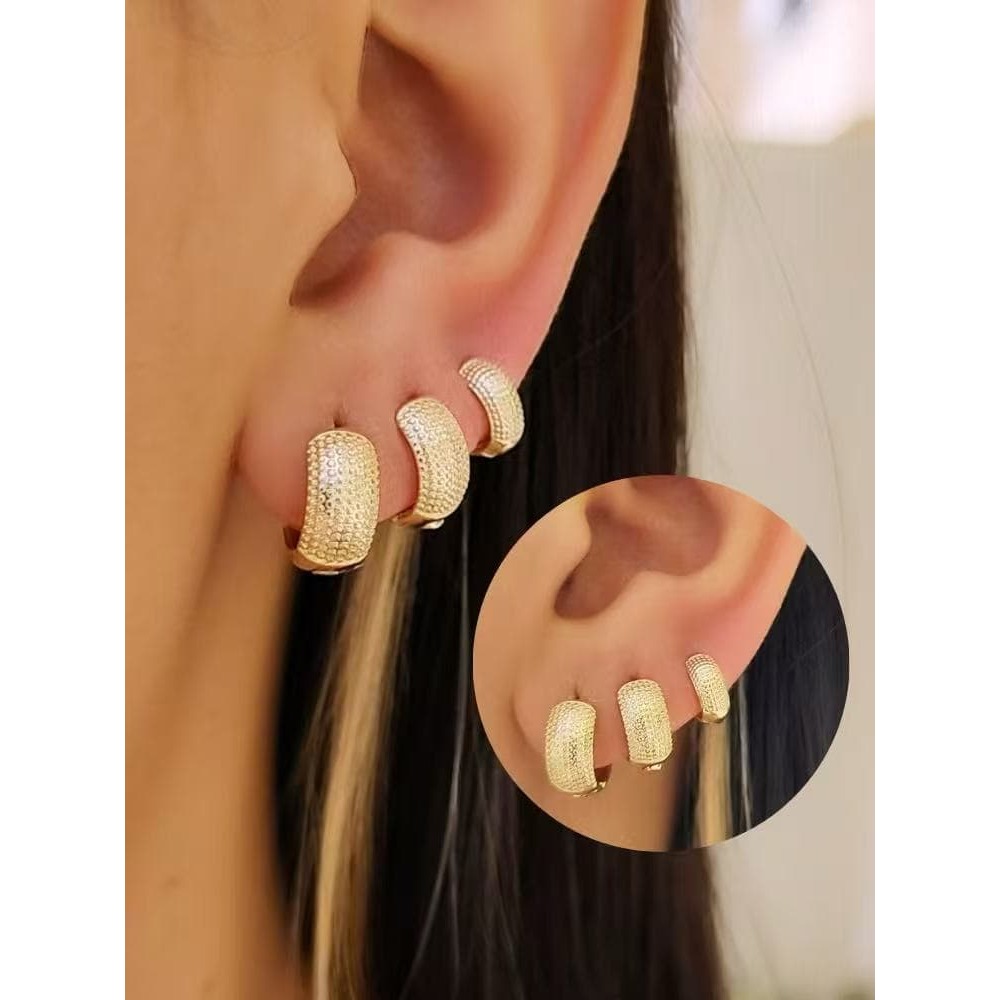 Trio Argolinhas Ouro 18k: Charme e Brilho!