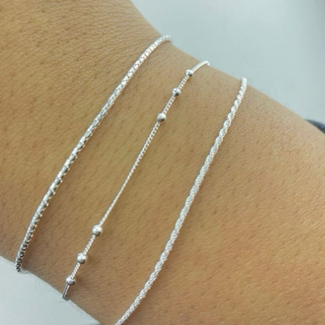 Trio de Pulseiras Prata 925: Elegância que Encanta