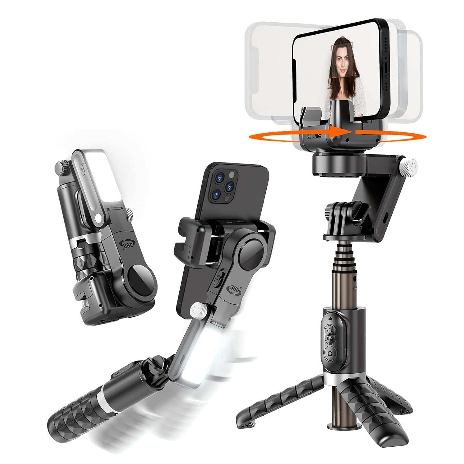 KOSCHEAL Q18: Gimbal Estabilizador 2 Eixos com Luz e Tripé para Vídeos Incríveis