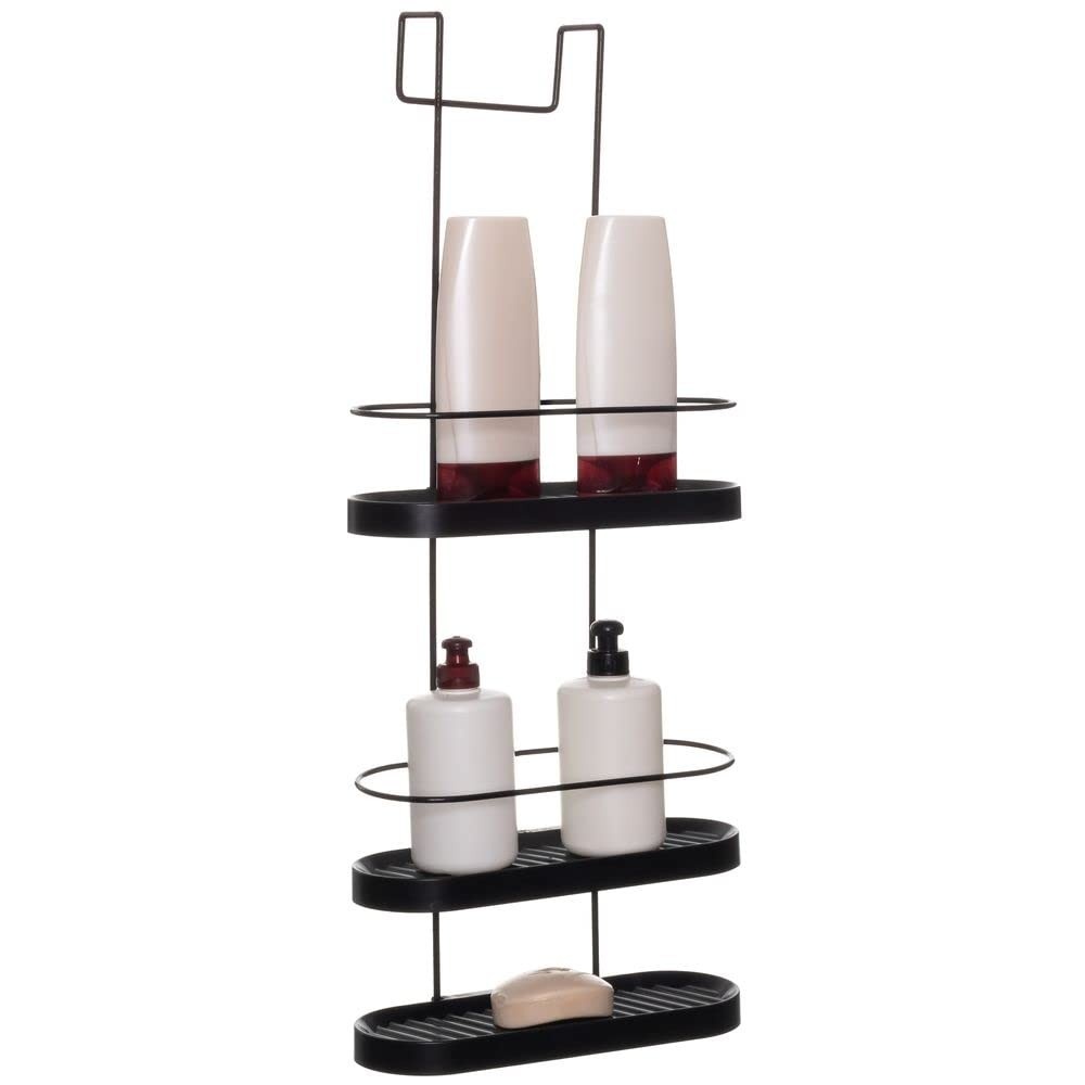 Porta Shampoo Triplo Aramado Preto para Box de Banheiro - Organização Elegante e Prática