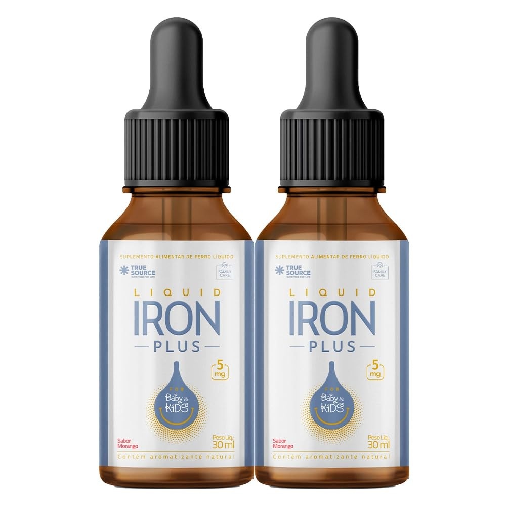 Kit 2x Liquid Iron Plus 30 ML - Suplemento de Ferro Bioativo True Source