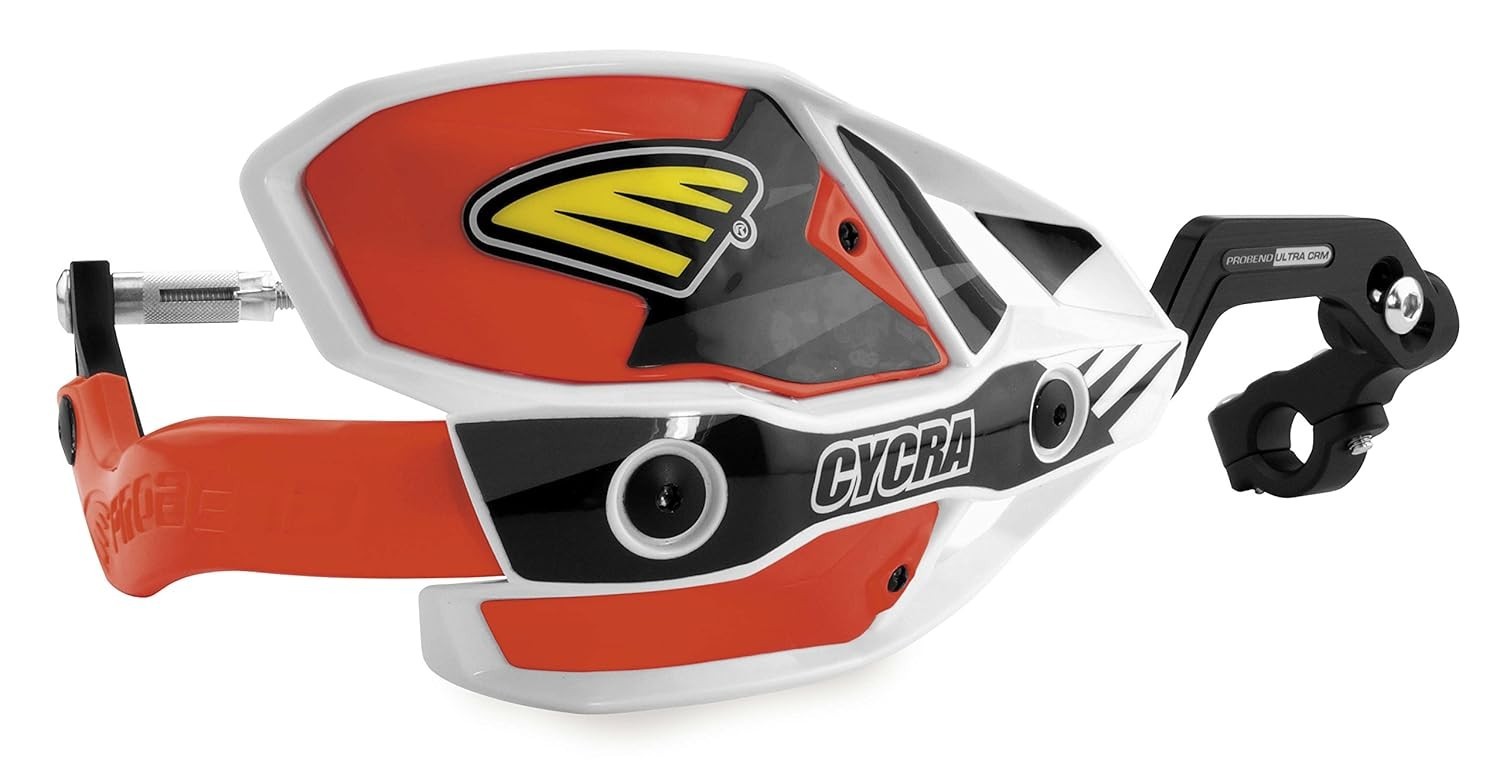Protetores de Mão Cycra CRM Ultra Probend Branco/Vermelho: Segurança e Estilo para sua Moto